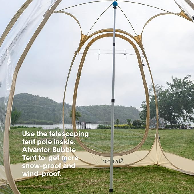 Alvantor Aluminum Telescoping Tarp Poles Adjustable Rods and Round Pad for Alvantor Screen House &amp Bubble Tent &amp Vendor Booth