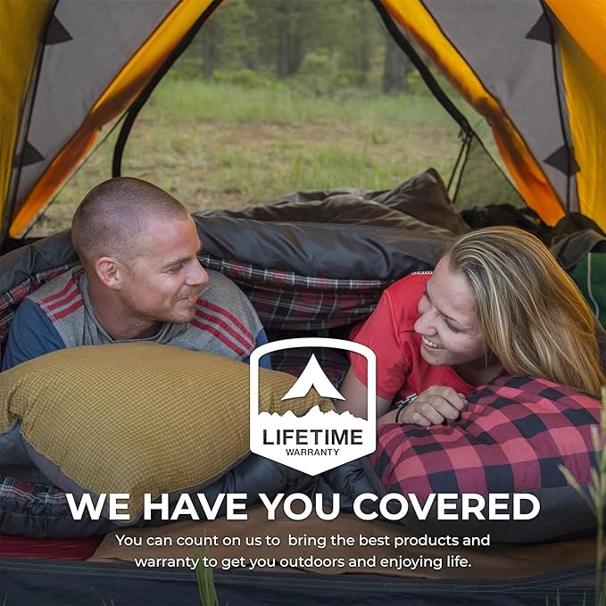Teton Mammoth Queen Size Double Sleeping Bag- A Warm Bag The Whole Family can Enjoy – Great for Camping Hunting and Base Camp. Compression Sack Included