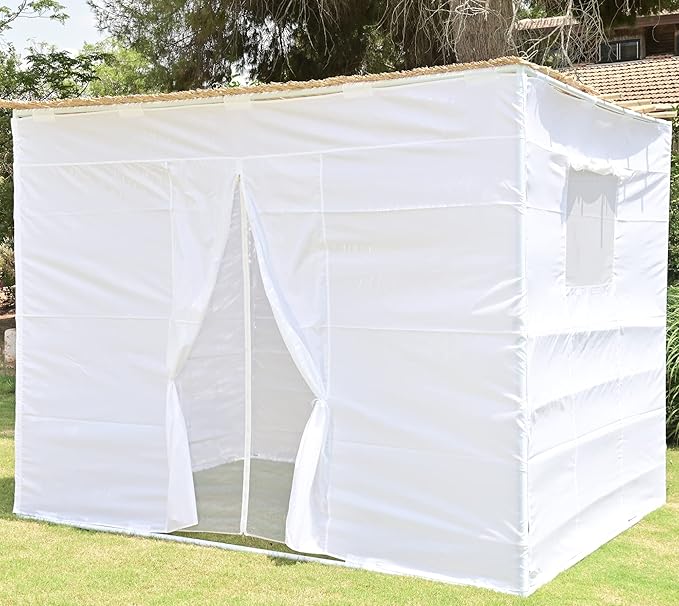 SUKKOT HADAR Large 8x10 Adjustable Sukkah Set with Sidewalls Adjustable up to 14 Sizes Kosher Certified Easy to Assemble (Adjustable 8x10)