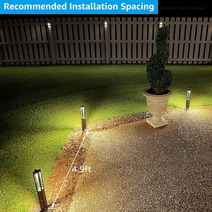 LEONLITE Low Voltage Path Lights 3W LED Landscape Pathway Lights Outdoor Landscape Lighting for Driveway Garden Aluminum 12-24V AC/DC ETL IP65 Waterproof 3000K Warm White Black Pack of 6