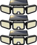 VIVOHOME Solar Flood Lights Outdoor 256 LED 2500LM Motion Sensor Lights 3 Adjustable Heads Security Lights IP65 Waterproof 270° Wide Lighting Angle Solar Powered Lights for Porch Yard 3 Pack