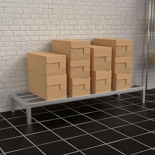 60'' x 20'' x 8'' Aluminum Welded NSF Certified Dunnage Rack - 1740 lb. Capacity for Restaurant Storage Warehouse Garage