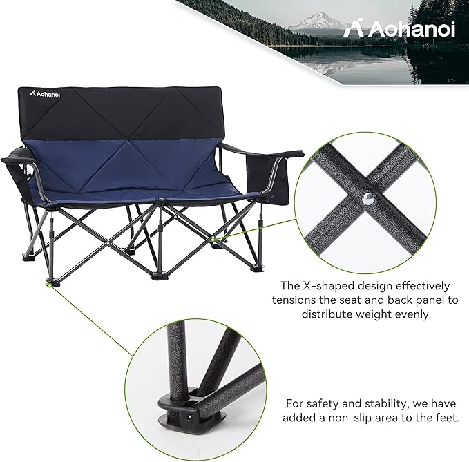 Oversize Camping Chairs (loveseat Blue 1PC)