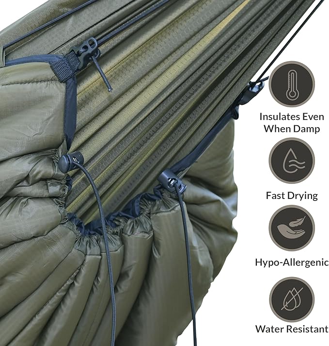 onewind Hammock Underquilt for Camping Full Length and Lightweight Hammock Quilts with Insulation for Camping Hiking Backpacking OD Green