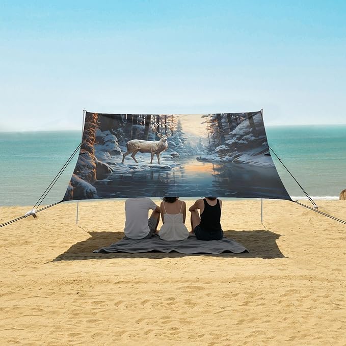 Camping Sun Shelters Elk by The River in The Forest Beach Canopy 126 * 110.2in