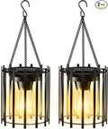KOOPER Solar Lanterns Outdoor Waterproof 14.56 Upgraded Bright Hanging Solar Lights Outdoor Lanterns Decorative Auto ON/Off Metal Hanging Lantern Lights for Pathway Yard Patio Garden Decor 2 Pack