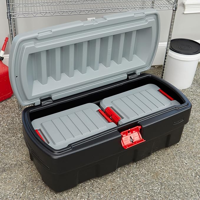 Rubbermaid ActionPacker️ 48 Gal with 8 Gal Containers Nested Lockable Storage Bins Industrial Rugged Storage Container Bundle with Lids