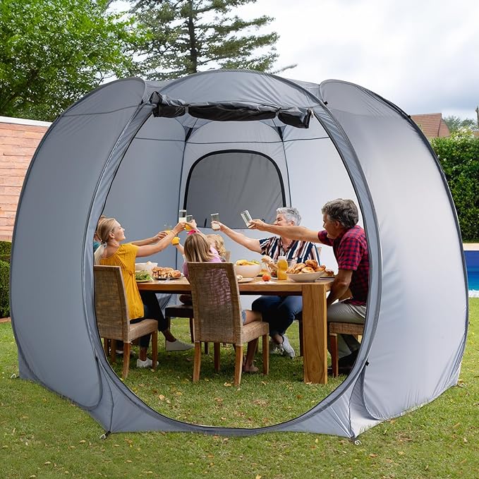 Alvantor Pop Up Screen Tent House Room Instant Outdoor Camping Canopy Sun Shelter Gazebo for Patio Backyard &amp Deck Privacy Tent(2-10 People 8'x8' 10'x10' 12'x12')
