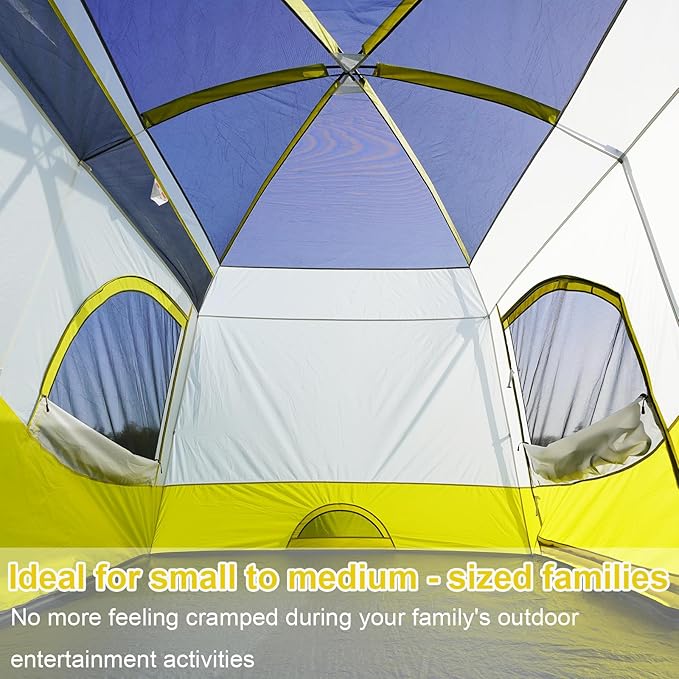 Vidalido Tents6-8 Person Camping Tent with Extended Vestibule2 Room Weather Resistant Family TentsEasy Install Waterproof Outdoor Tent for Backpacking and Camping Hiking