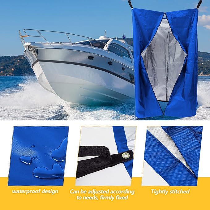Boats Privacy Curtain Changing Room with Bag Portable Privacy Tent Easy Up Pontoon Enclosure Partition for Pontoons Boat Hanging Tent 27 W x 30 D x 72 H(Blue)