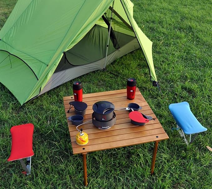 W2716 Original Low Wood Portable Table with Carrying Bag Brown