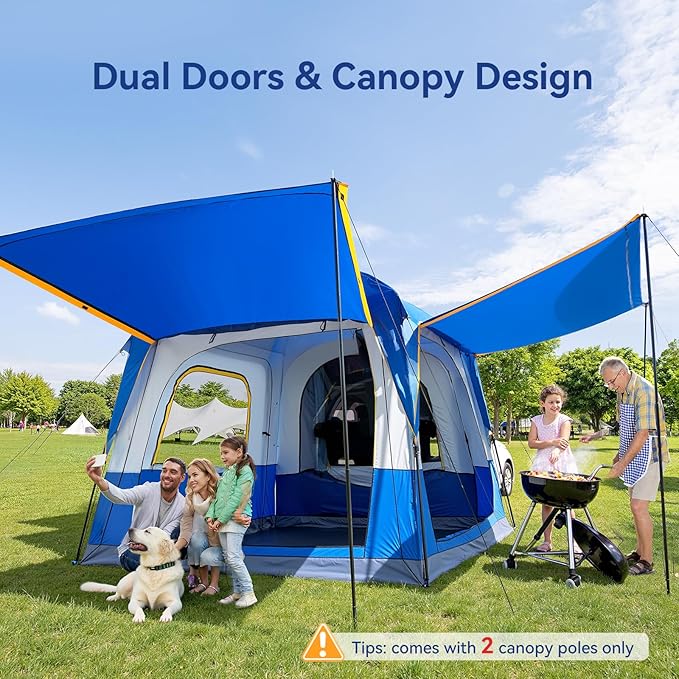 ABORON SUV Tent 4/6 Person Waterproof SUV Camping Tent Easy Setup Car Tent with Rainfly &amp Awning for Family Outdoor Adventures