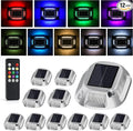 VOLISUN Solar Driveway Lights Dock Deck Lights with Remote 12 Pack9 Colors in 1 Led IP67 Waterproof Outdoor Warning Step Lights for Driveway Sidewalk Pathway RGB