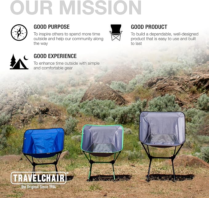 TravelChair Roo Camping Chair Wide &amp High Black