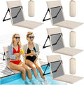 Karenhi 4 Pcs Foldable Poolside Chairs Portable Beach Chair Folding Seat for Edge of Pool Provide Back Support with Carry Bag for Adults Traveling Camping Picnic Lawn(Beige26.8 InchMesh Style)