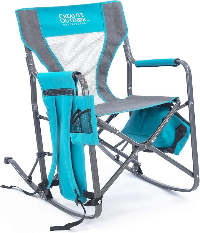 Creative Outdoor Collapsible Folding Rocking Director Chair | Camping Picnic Beach &amp Patio