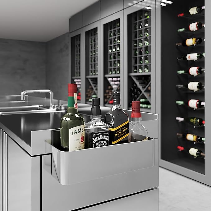 AmGood 15 in. Single Tier Stainless Steel Speed Rail Rack for Commercial Bars NSF