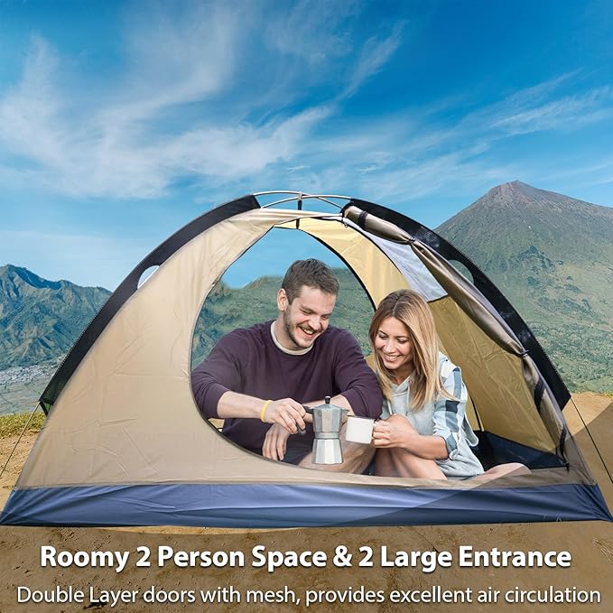 GEERTOP Ultralight 2 Person Backpacking Tent 4 Season Waterproof Camping Tent Double Layer Cold Weather Easy Set Up Tents for Family Camp Hiking Hunting Outdoor Mountaineering Travel