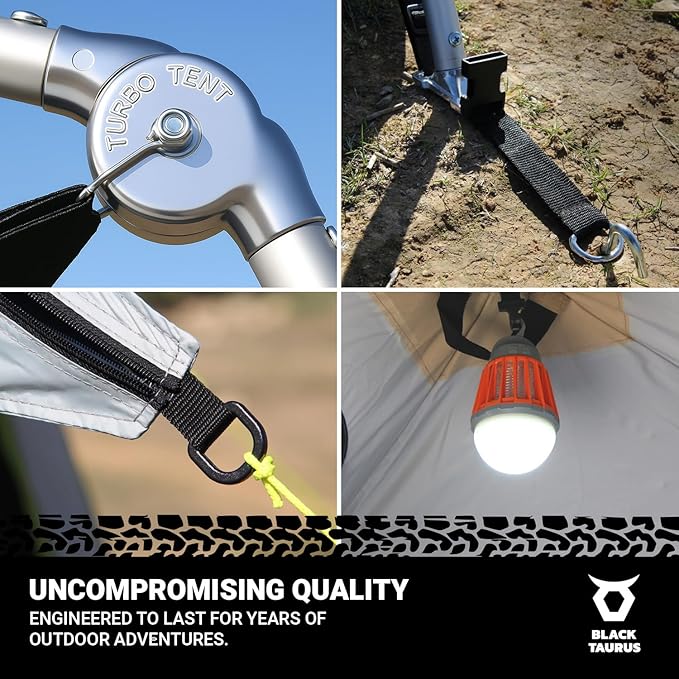 Turbo Heavy-Duty Camping Tent – Quick-Setup 4-Season Family Tent with Waterproof 150D Shell &amp Instant Frame – Choose Capacity (HD 300/HD 450) &amp Color