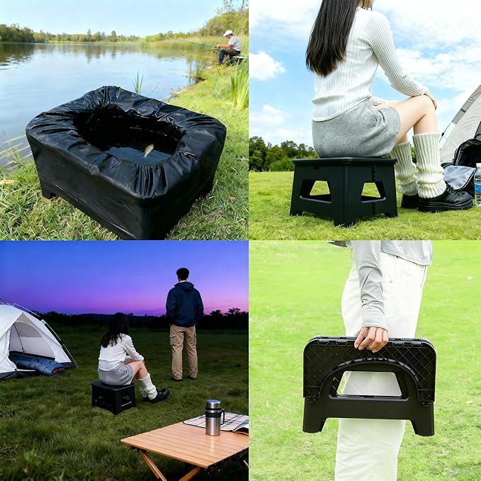 Portable Potty Camping Toilet Emergency Toilet for Car Foldable Stool Portable for Outdoor Camping Fishing Traffic Jams