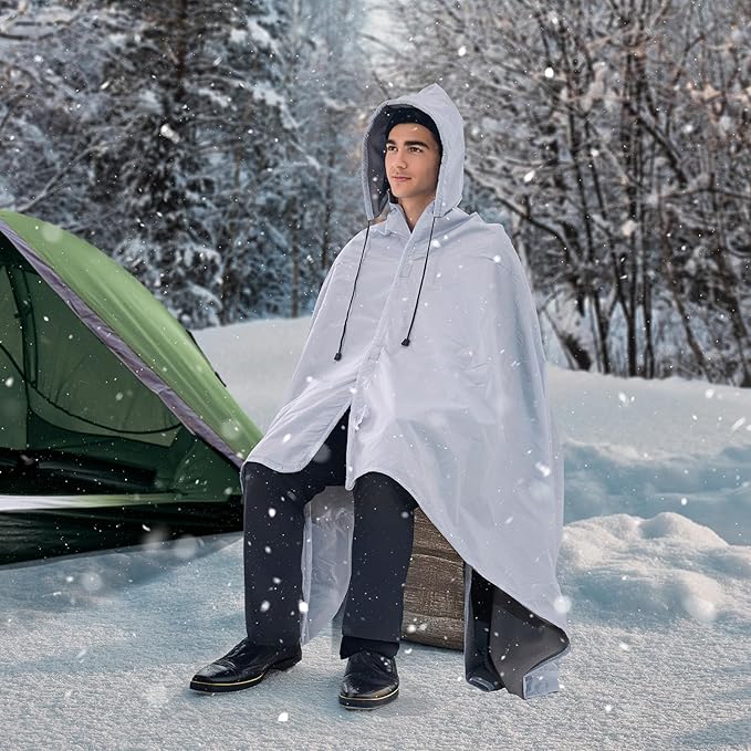 VEVOR Camping Blanket Large Warm Wearable Stadium Blanket Waterproof &amp Windproof Polyester Fleece Flame Retardant Great for Outdoors Picnics Hiking Sports Events Travel 79 x 59 Light
