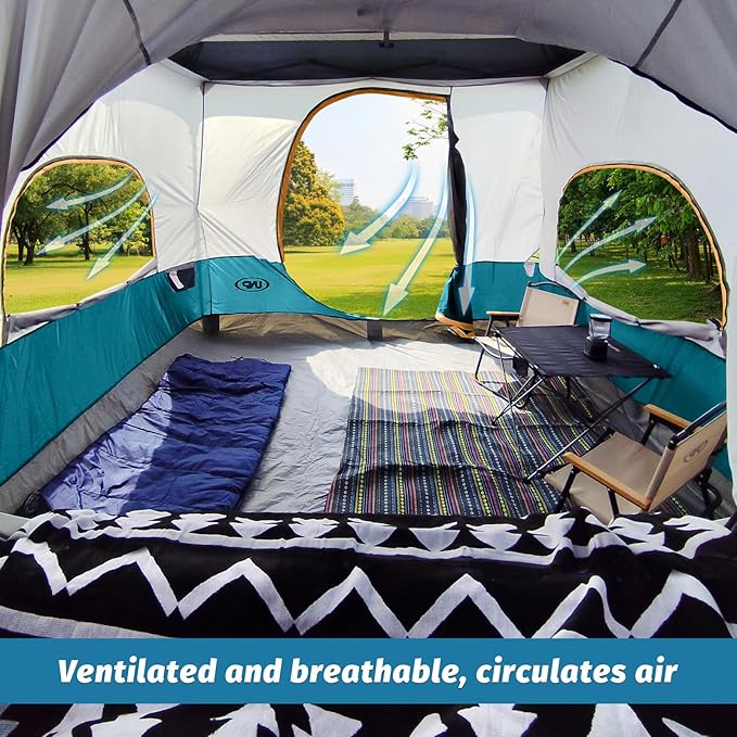 UNP Camping Canopy - Inner Tent - Side Tents - SUV Camping Cube for 10' x 10' Pop Up Canopies (Canopy Pole/Shelter NOT Included) (Ocean Blue-SUV Cube Tent)