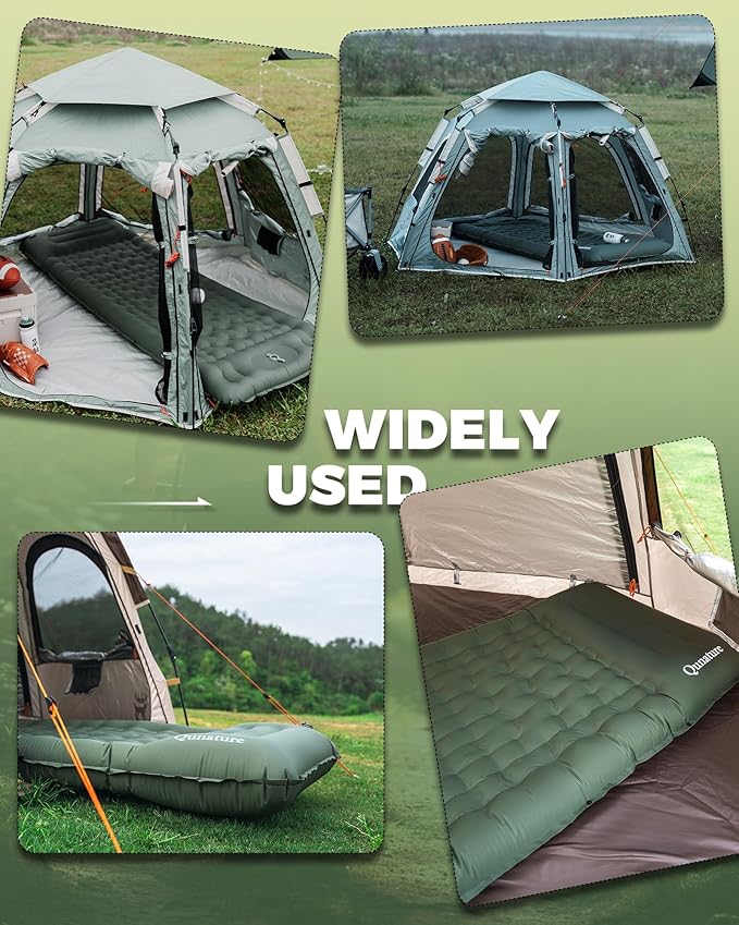 Camping Mattress Sleeping Pad for Outdoor Camping Ultra-Light Inflatable Camping Bed with Built-in Pillow - Air Pad Carry Bag - Compact &amp Lightweight Camping Gear Essentials