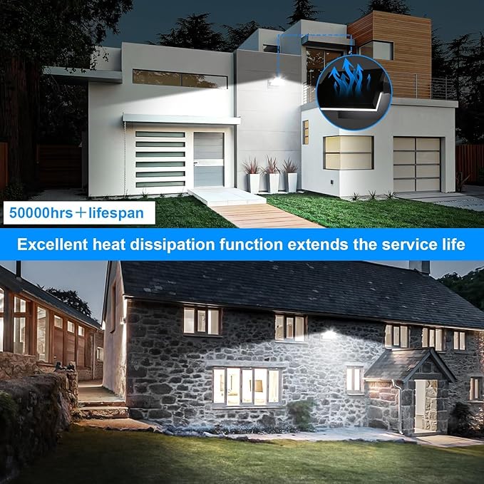ledmo 150W LED Flood Light Outdoor 18000LM 5000K Super Bright Dusk to Dawn Photocell LED Wall Pack 360 ° Adjustable IP65 Commercial Exterior Wall Large Area Lighting Hardwired