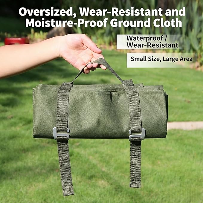 Multi-Use Oversized Weather-Resistant Camping Ground Cloth Tent Footprint – Ultralight Mat for Hiking Backpacking Beach Storage Bag Included
