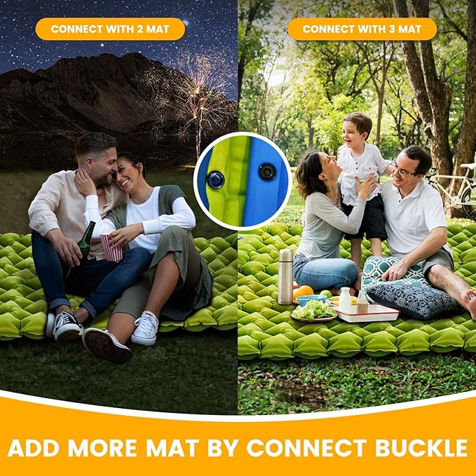 Camping Sleeping Pad Ultralight Camping Mat with Pillow Built-in Foot Pump Inflatable Sleeping Pads Compact for Travel Camping Backpacking Hiking Tent Car Camp Gear