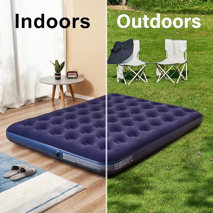 Queen Size Air Mattress Inflatable Bed for Camping and HomeBlow Up Mattress Sleeping Pad