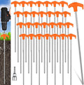 Hicarer 20 Pcs 12 Inch Tent Stakes Screw in Camping Stakes Heavy Duty Metal Spikes Ground Anchor Peg Threaded Tent Spikes with Hex Head Driver for Camping Garden Inflatable (Orange)