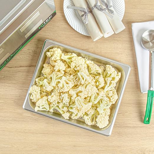 Restaurantware Hotel Pan 1 Count 1/2 Half Size Anti-Jam 1.2” Deep Freezable 24 Gauge Stainless Steel Steam Pan - Lid Sold Separately for Use in Commercial Kitchens Catering Event and Parties