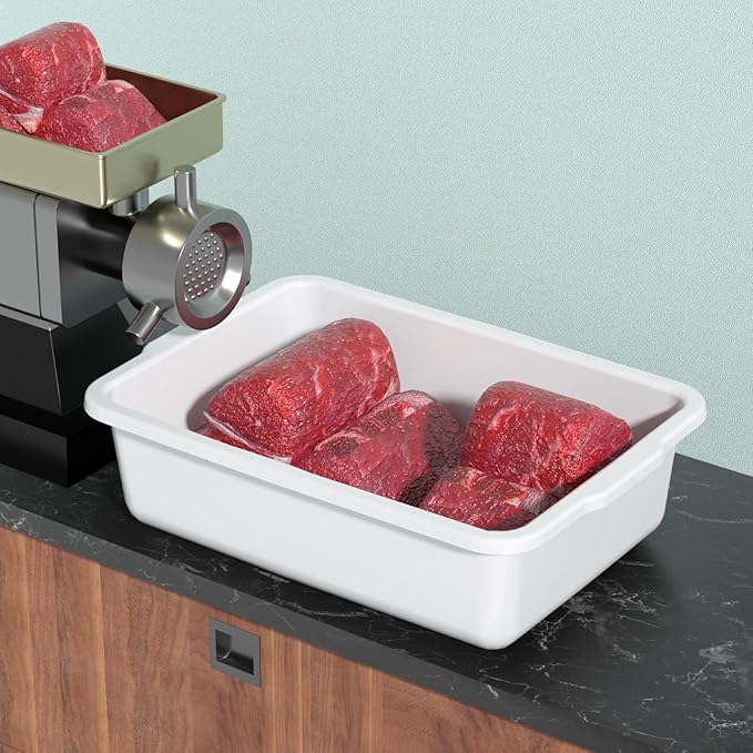 4 Pack Extra Large Bus Tub 32 L White Utility Bus Box Plastic Dish Tub for Restaurant