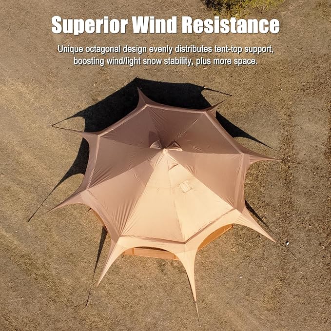 Oxford Bell Tent for Glamping &amp Camping 6-10 Person Spacious Family Tent with 360 Ventilation Waterproof &amp Windproof Outdoor Shelter