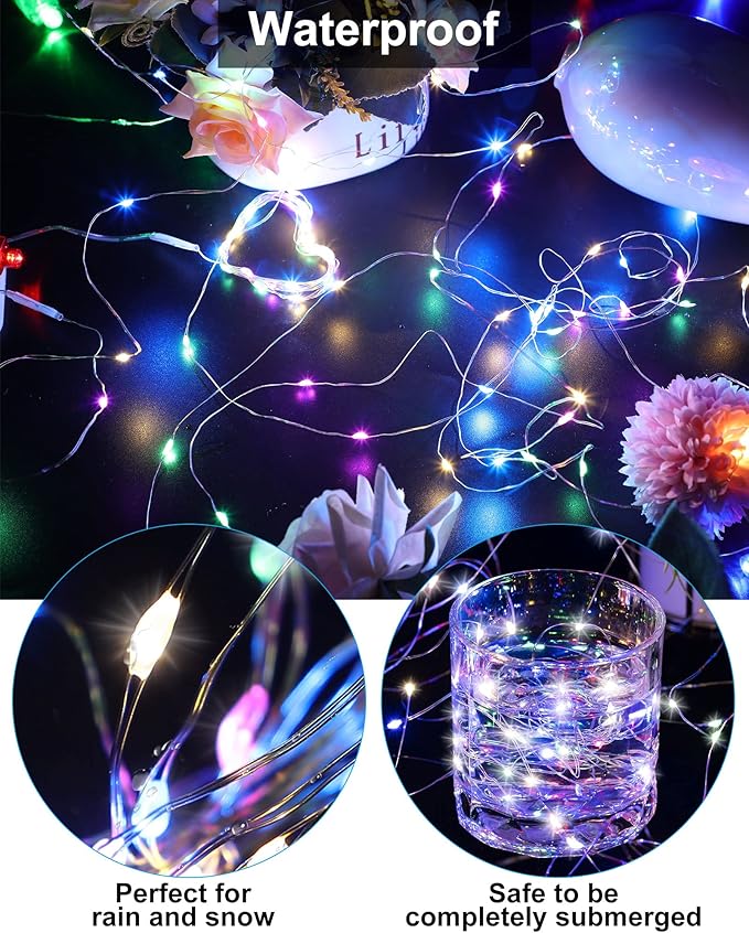 Treela 8 Pack Solar String Lights Outdoor Waterproof Each 240 Led 78ft Solar Fairy Lights Outdoor 8 Mode Led Tree Waterproof Copper Wire Garden Yard(Multicolor)