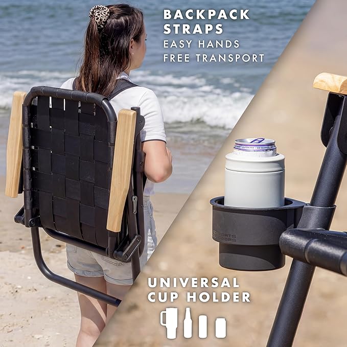 GoSports WOVN Beach Backpack Chair - 9 Styles Available - Premium Folding Camping Chair