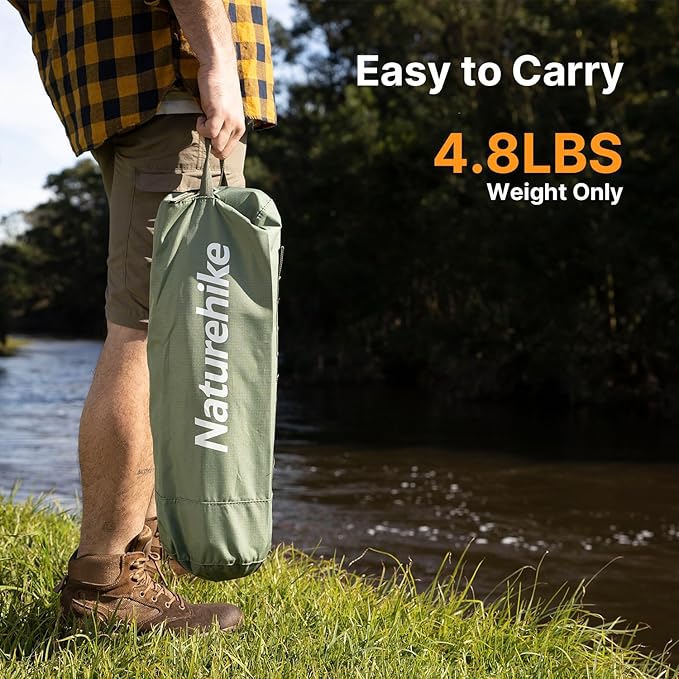 Naturehike Camping Cot Ultralight Folding Backpacking Cot 60-Second Easy Set-Up Supports 330lbs Portable Camping Bed for Adults Hiking Travel Home