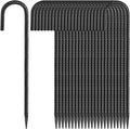 16 Inches 24-Pack J Hook Rebar Stakes Heavy Duty Tent Stakes with Chisel Point End Steel Ground Anchors Metal Garden Stakes Chain Link Fence Stakes Black Coated