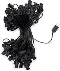 Holiday Lighting Outlet C7 Christmas Light String Patio and Event Lighting Black Cord 12 Socket Spacing SPT-1 (100')