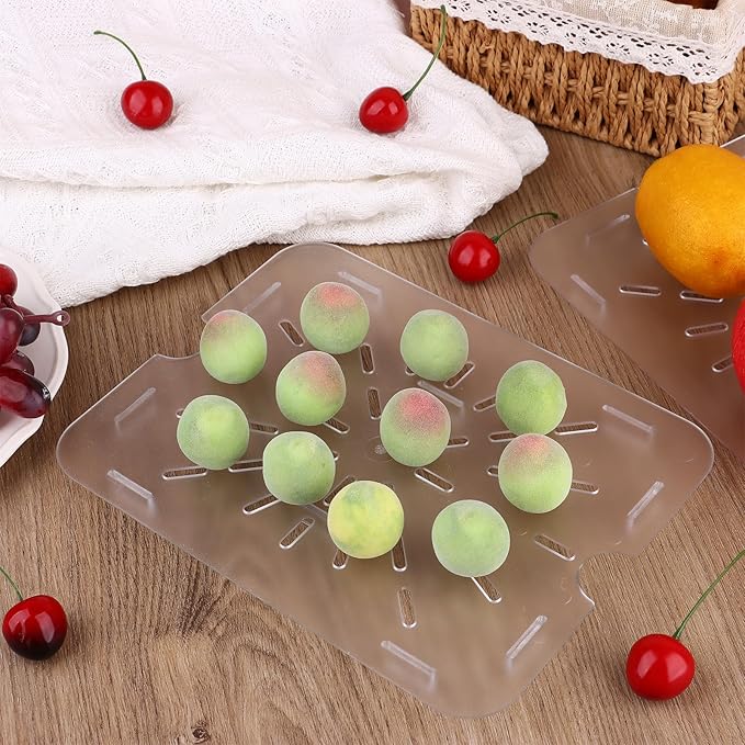 12-Pack Acrylic Food Drain Trays Clear Plastic Drain Shelf for 1/2 Size Food Pans Countertop Mount Dishware