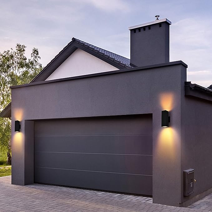 Outdoor Wall Lights 2 Pack Waterproof Exterior Lighting Fixtures Anti-Rust Outdside Light Fixture Black Aluminum Porch Lights for Garage House