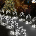 Upgrade Snowflake Solar Christmas Lights Outdoor - 2PACK 40LED Snowflake Pathway Lights for Outdoor Christmas DecorationsWaterproof Solar Garden Lights for Yard Xmas Party Decor(Cool White)