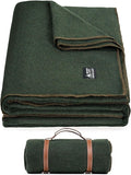 ONETIGRIS Wool Blanket Camping Wool Blanket–Large Cozy WashableGreat for CampingOutdoorsCarSporting Events Bushcraft Survival Kits 64in x 87in