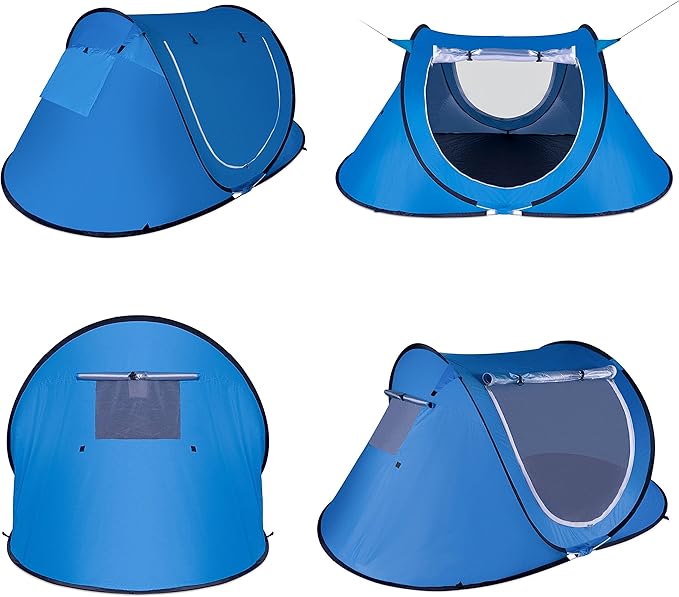 Zento Best Pop Up Beach Tent TA17 - Tent Pop Up Automatic Instant Portable Cabana – Camping Easy Set Up Windproof Waterproof Canopy - 3-4 Person Sunshade Shelter with UV Protection and Carry Bag