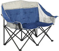 SUNNYFEEL Folding Double Camping Chair Outdoor Portable Loveseat Chair Heavy Duty Foldable Lawn Chairs with Storage for Beach/Tailgate/Travel/Picnic Fold Up Duo Camp Chairs for Adults 2 People