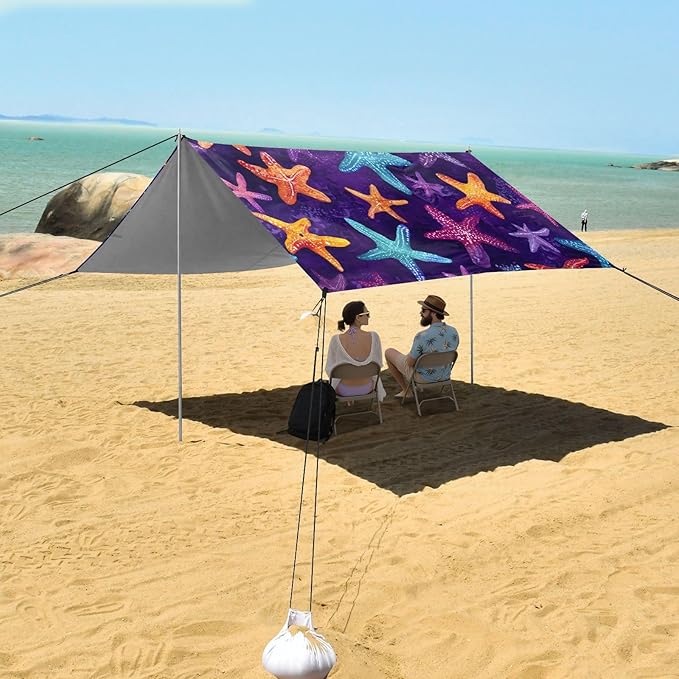 Beach Tent Sun Shelter Dancing Starfish Lightweight &amp Easy Setup Beach Shade Canopy for Camping Fishing