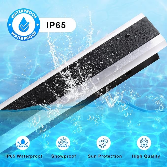 Outdoor Wall Light Fixtures Modern Long LED Wall Sconce Black Exterior Light Fixture Ip65 Waterproof Wall Lamp 10w 3000k Metal Rectangular Wall Lights For Villa PatioCourtyardPorch Bedroom7.9''