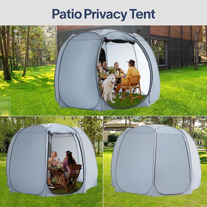 Alvantor Pop Up Screen Tent House Room Instant Outdoor Camping Canopy Sun Shelter Gazebo for Patio Backyard &amp Deck Privacy Tent(2-10 People 8'x8' 10'x10' 12'x12')