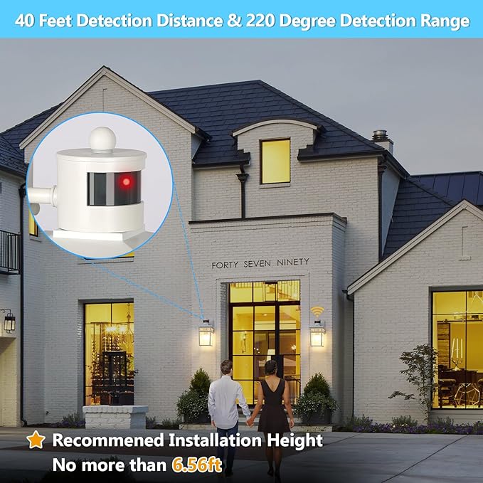 Motion Sensor Outdoor Wall Light with 4 Modes Dusk to Dawn Outdoor Lighting Motion Activated Porch Light Waterproof Wall Sconce Exterior Light Fixture for Entryway Garage Bulb Included White